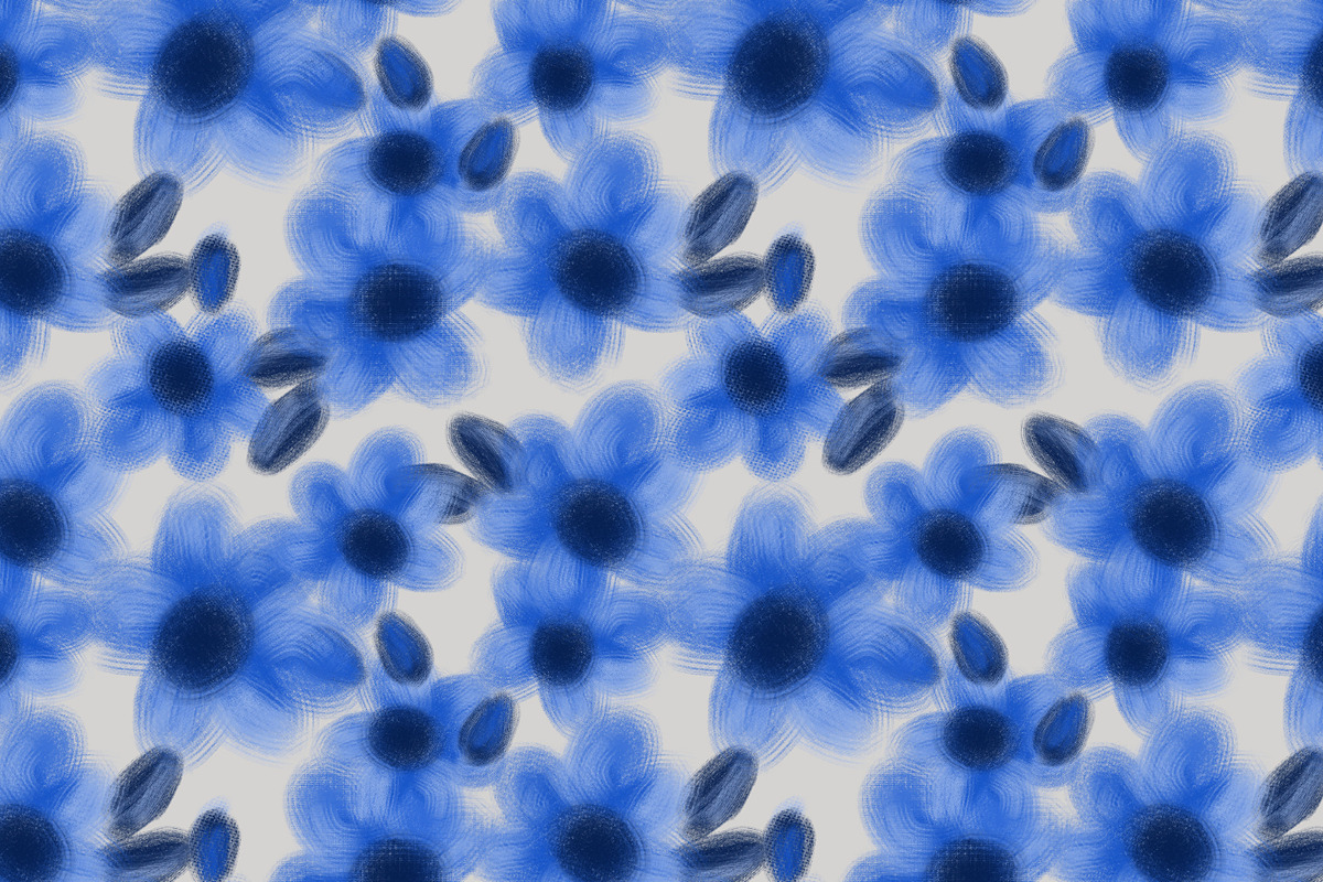 Vibrant Indigo floral spring meadow, a Pattern Graphic by Nocito Design (Photo 5 of 5)