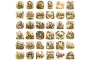 Sloth PNG Clipart Sticker Pack, an Animal Illustration by Nicole Branger Art (Thumbnail 10 of 11)