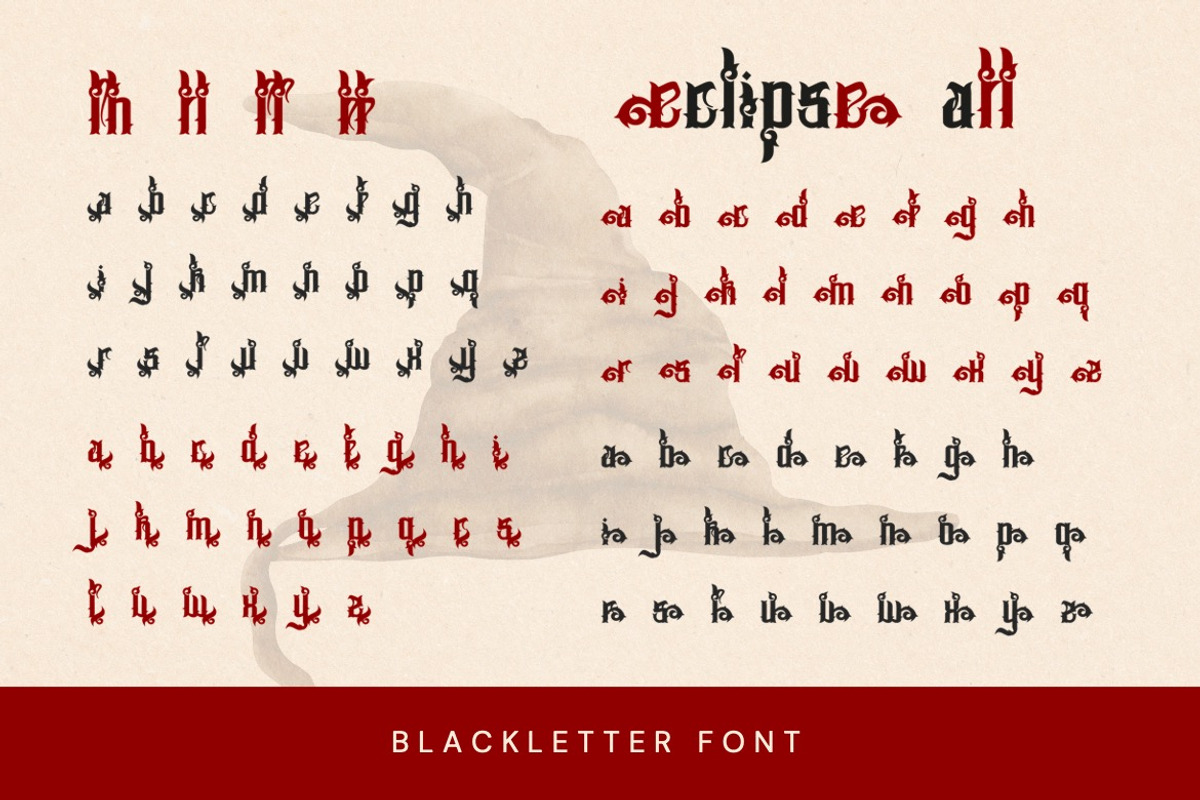 Bogward - Blackletter Font, a Blackletter Font by Dhabee (Photo 5 of 16)