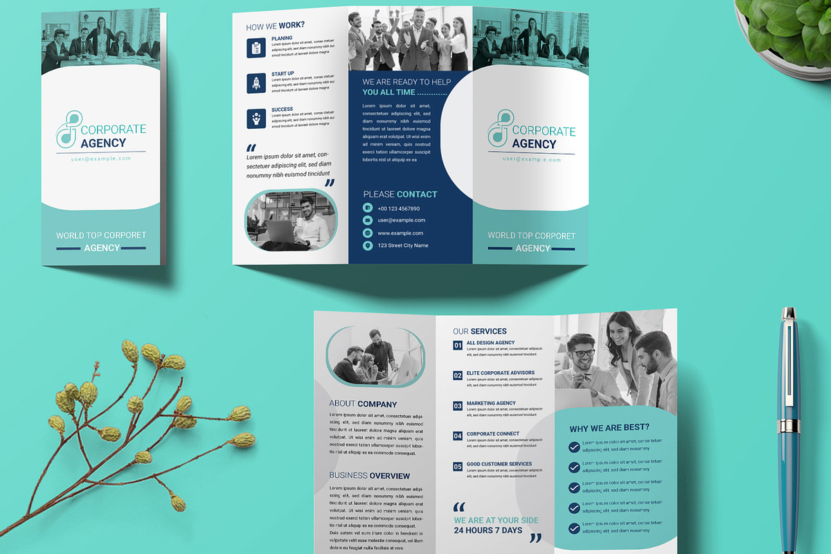 Corporate Agency Trifold Template, a Brochure Template by MightyDesign (Photo 4 of 7)