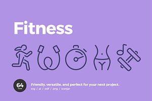Fitness Icons — Pixi Line