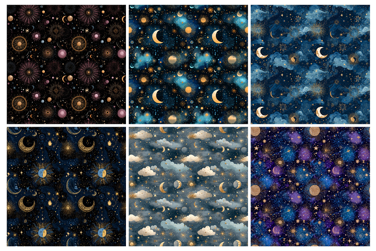 Whimsical Celestial Digital Paper, an Illustration by Daily.Designs (Photo 5 of 5)