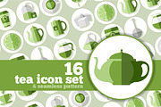 Tea icons in flat style, an Icon by Vector beauty (Thumbnail 1 of 4)
