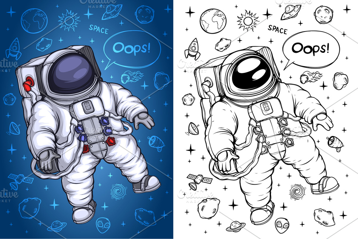 Astronaut in outer space, a Person Illustration by yuanden graphics (Photo 1 of 2)