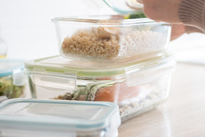 Healthy meal prep containers with homemade food ready for the week, a Food & Drink Photo by etorres69