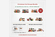 Christmas Cat Groups Clipart Bundle, a Seasonal Illustration by Tanya Kart (Thumbnail 9 of 10)