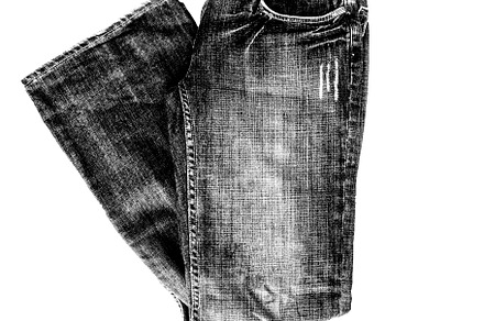 Beautiful casual jeans pants and clothes isolated on white backg, a Beauty & Fashion Photo by TanaCh