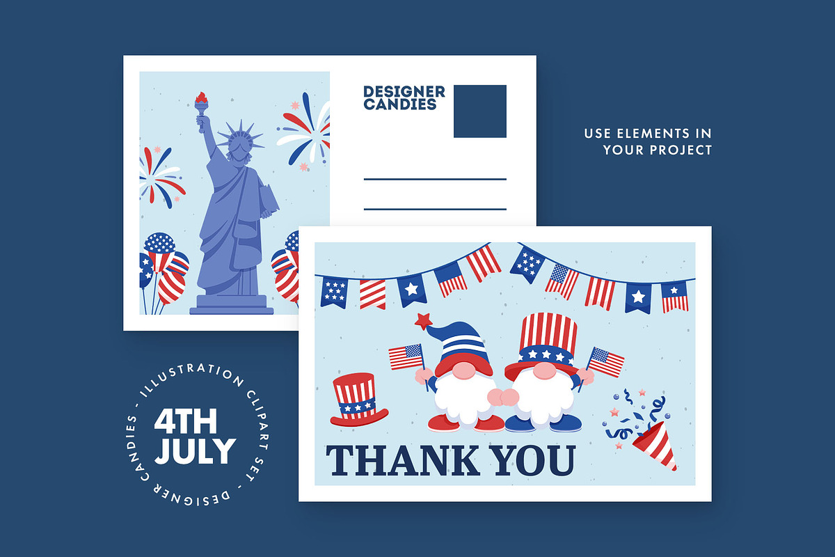4th July Vector Illustrations Set, an Object Graphic by DesignerCandies (Photo 3 of 4)