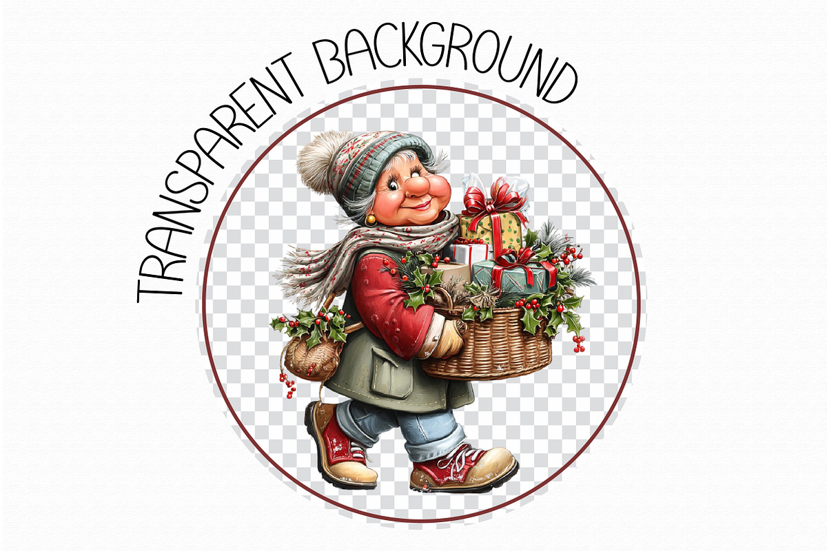 Christmas Grandma Clipart, an Illustration by Libby Wishes (Photo 3 of 6)