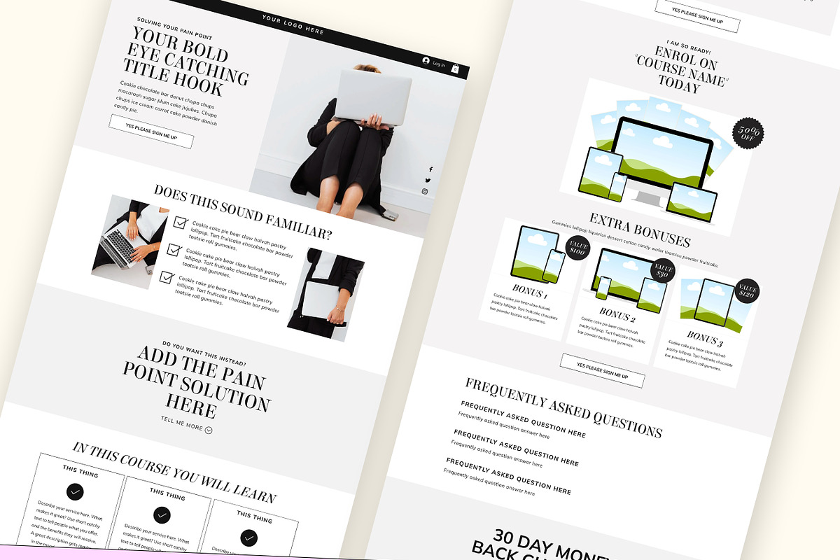 Minimal Faceless Sales Page, a Wix Template by Template Twist Shop (Photo 7 of 10)