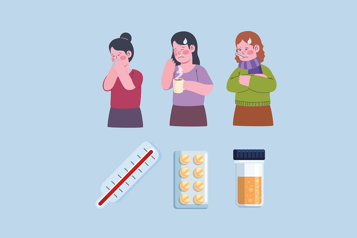 Sickness Illustration Set, a Person Illustration by studiogstock (Photo 2 of 3)