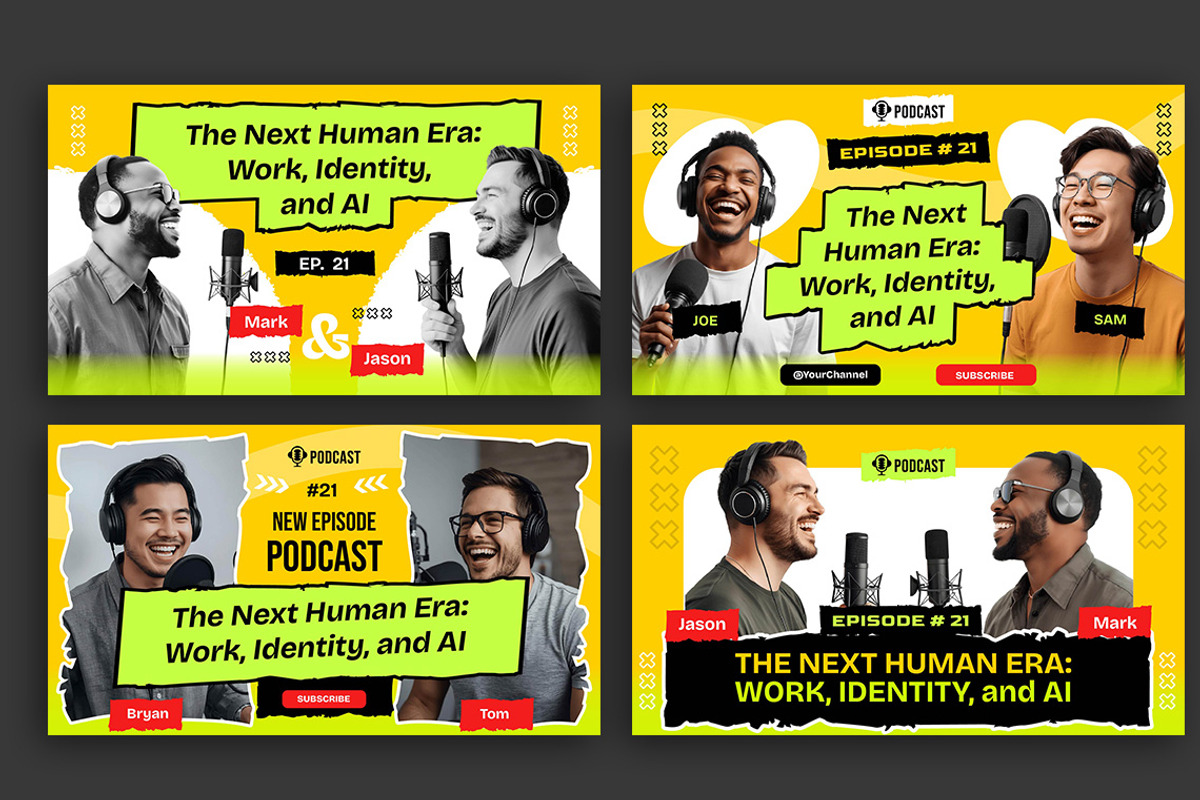 Podcast Youtube Thumbnail Template, a Social Media Template by Jiwstudio (Photo 2 of 6)