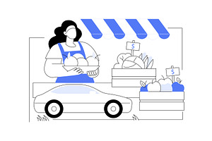 Roadside stands isolated cartoon, an Illustration by Visual Generation