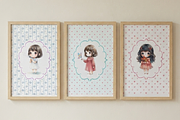Set of 6 Whimsical girls Wall Decor, a Decorative Illustration by Pink_bloom (Thumbnail 9 of 10)