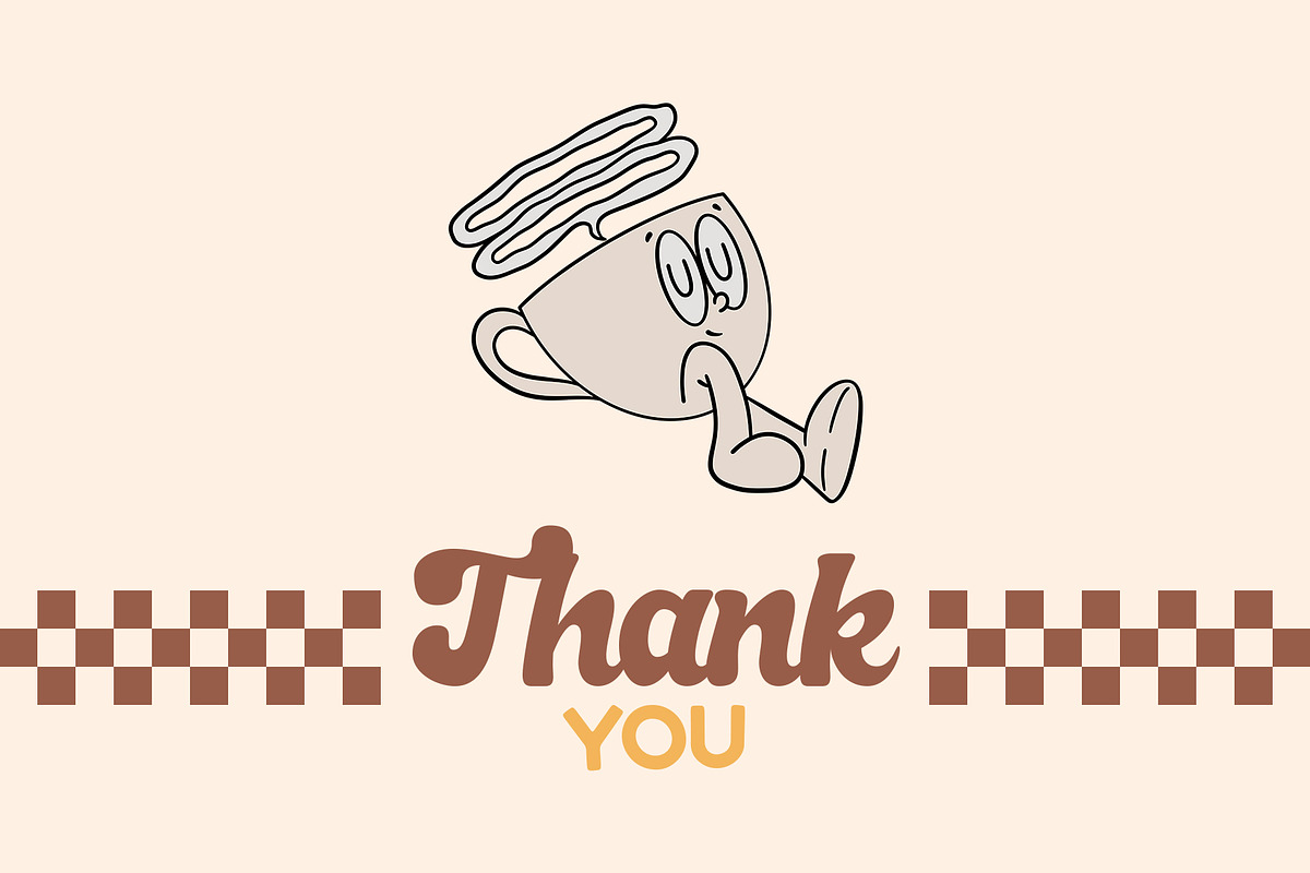 Groovy Coffee Characters Clipart, an Object Graphic by Alina Sh (Photo 8 of 8)