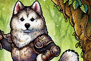 Watercolor Fantasy Creature, Husky, an Illustration by NStudio (Thumbnail 2 of 7)