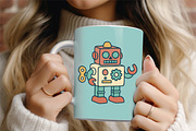 Retro Toy Robots Clipart & Posters, an Object Graphic by Blynn Pippen (Thumbnail 16 of 23)