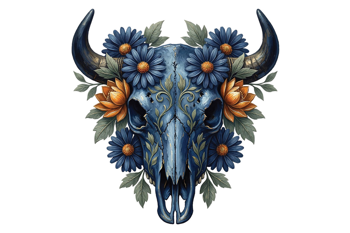 Western Cow Skull PNG, an Illustration by CraftArtStudio (Photo 1 of 4)