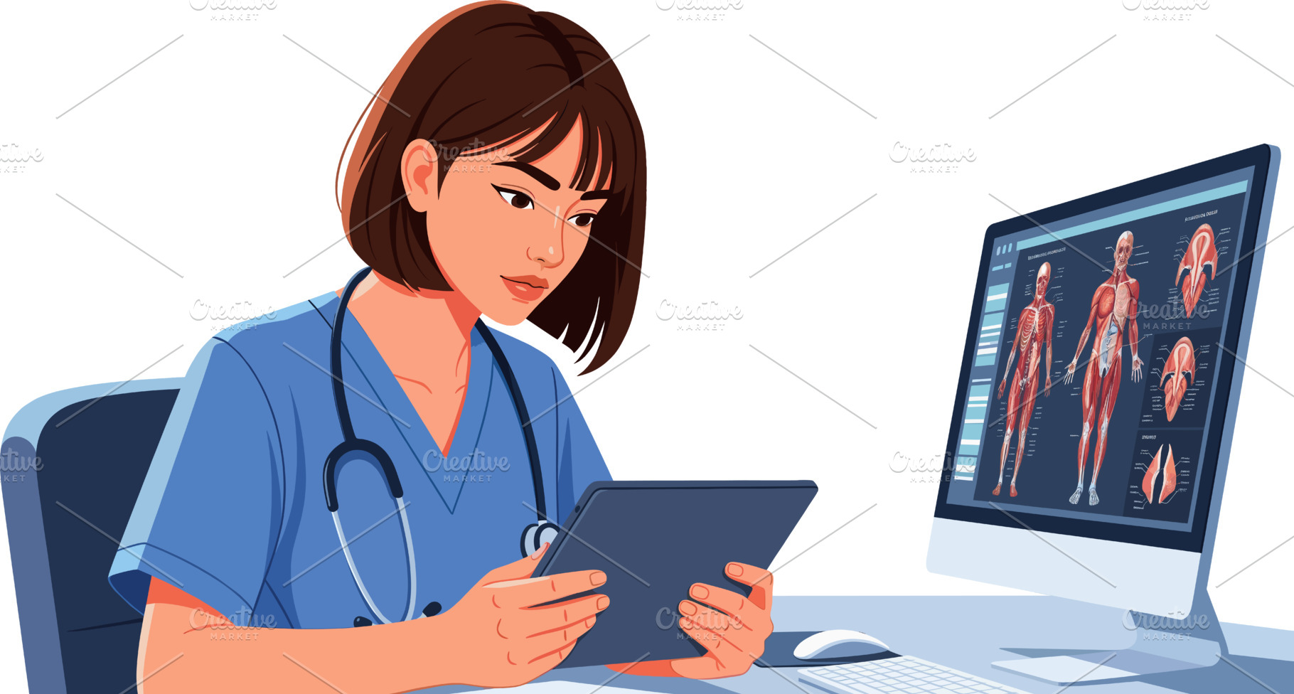 doctor reviewing Analyzes Human, a Health & Medical Photo by angellodeco