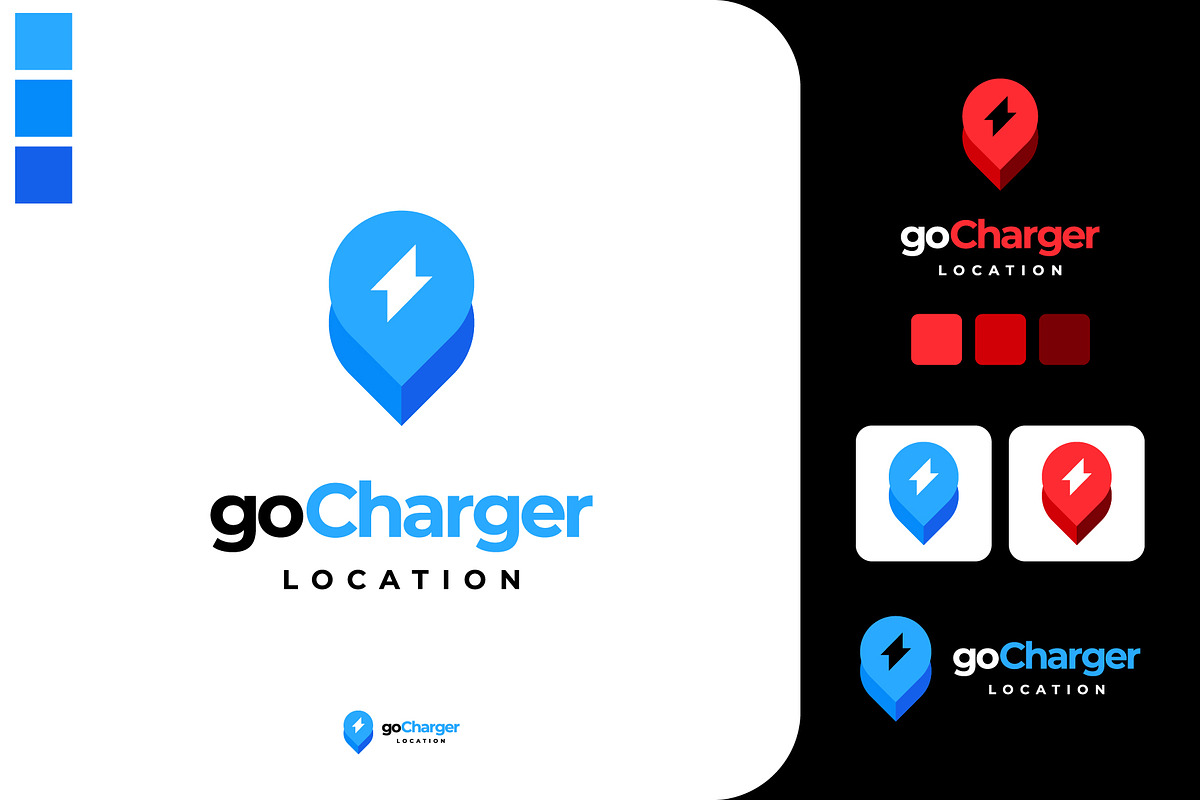 Set of Charging station logo designs, a Branding & Logo Template by Lucky Creative (Photo 5 of 5)