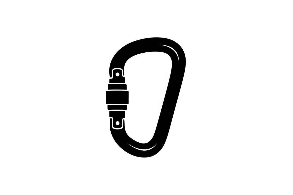 Climbing Carabiner Safety Silhouette, an Illustration by hafijul (Photo 8 of 14)