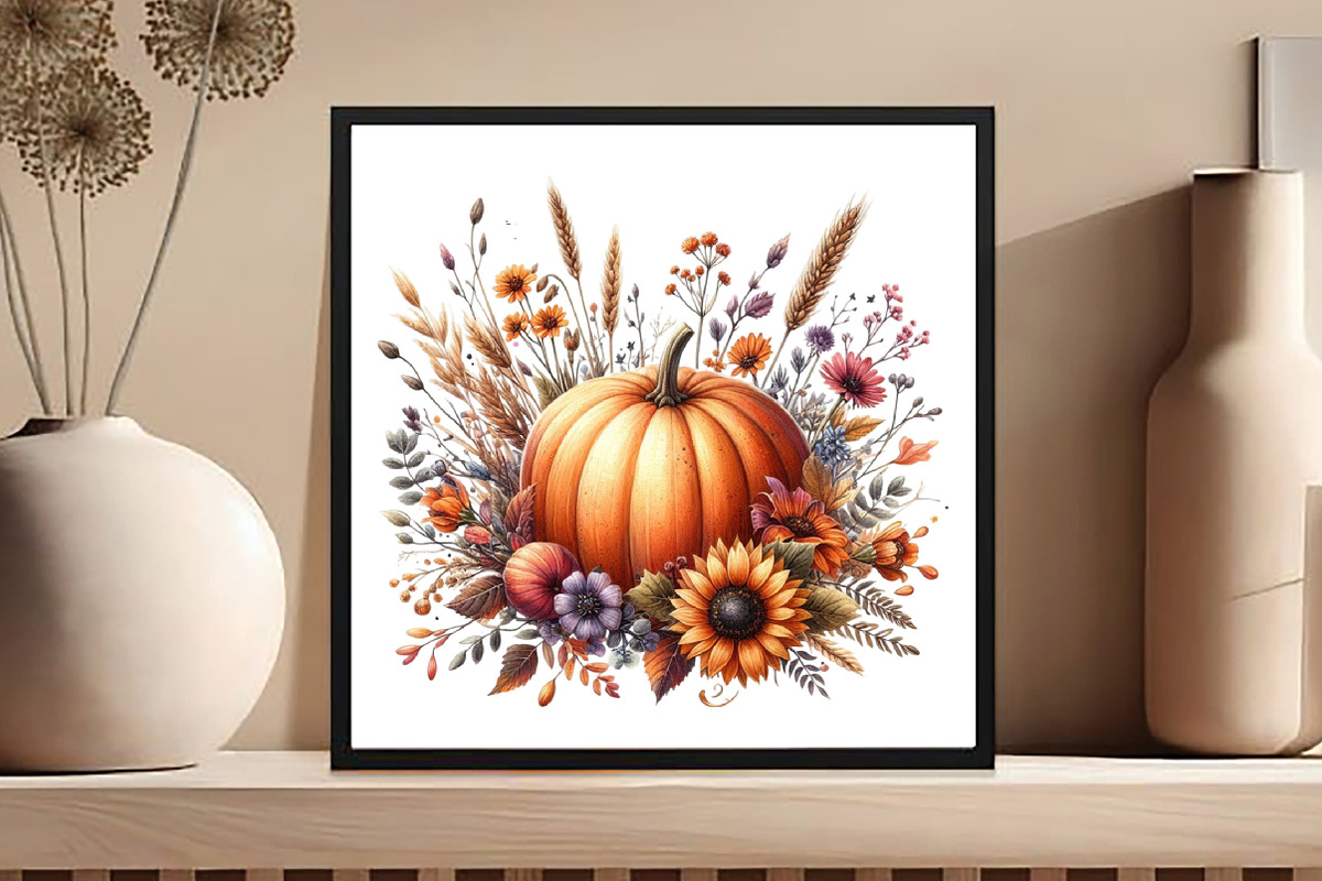 Watercolor Fall Pumpkin Floral, an Illustration by DreamCafeArt (Photo 5 of 5)