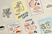 COFFEE BREAK whimsical line art set, a Food Illustration by Madiwaso (Thumbnail 2 of 9)