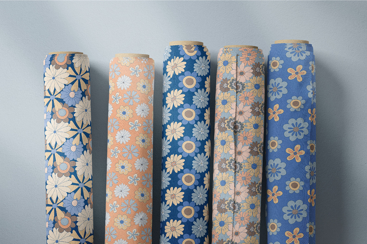 Trendy Retro Floral Patterns, a Pattern Graphic by Tiger and Flower (Photo 18 of 20)