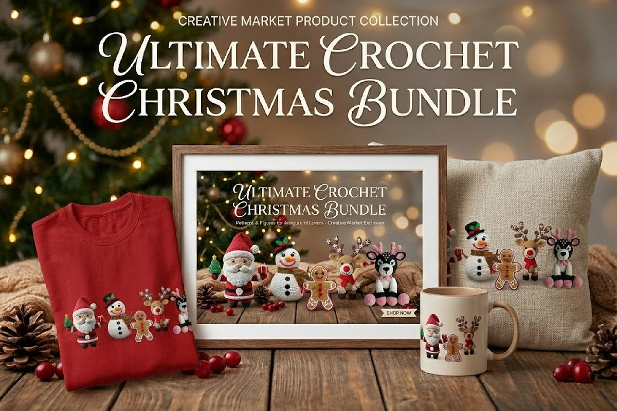 Christmas Realistic Crochet PNGs, an Object Illustration by Atelier Nocturne Graphic (Photo 3 of 4)