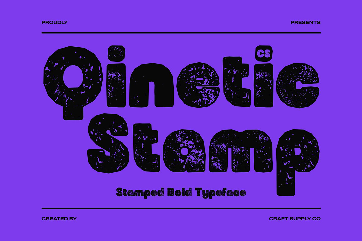 CS Qinetic Stamp, a Sans Serif Font by Craft Supply Co. (Photo 1 of 8)