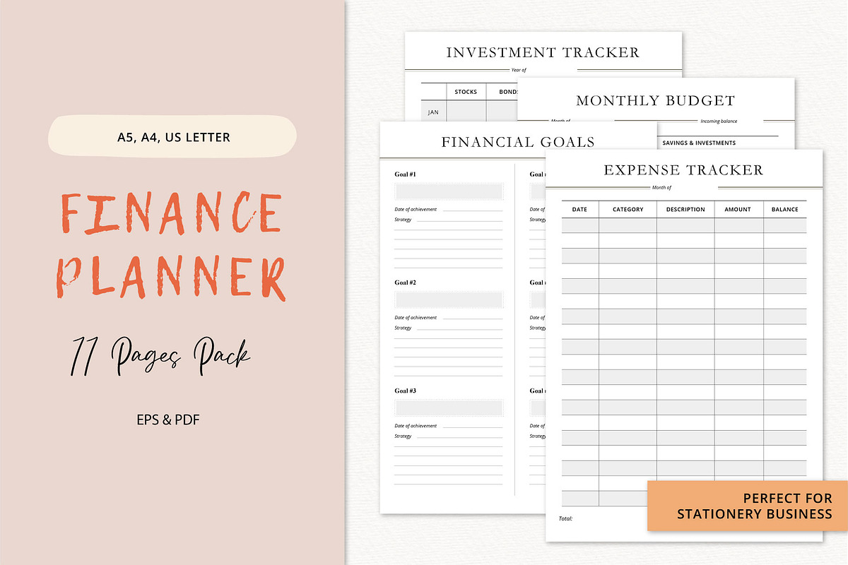 Finance planner, a Stationery Template by Anatartan Design (Photo 1 of 4)
