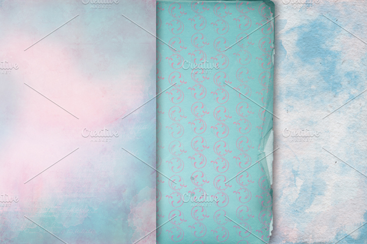 Vintage Flower and Dot Paper preview 4