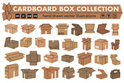 Flat vector cardboard boxes, an Object Illustration by Torontotokio (Thumbnail 1 of 4)