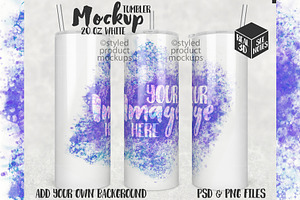 20oz skinny tumbler mockup, a Product Mockup by StyledProductMockups