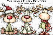 Whimsical Christmas Fluffy Reindeer, an Illustration by Craft Nest (Thumbnail 1 of 6)