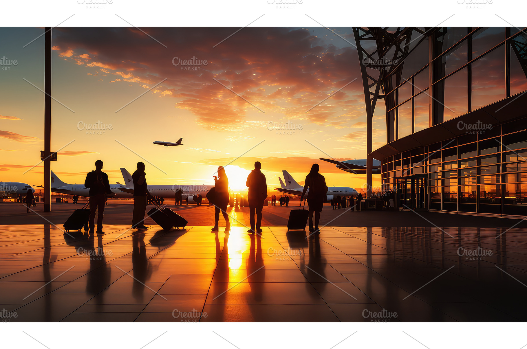 departure silhouette airport, a Background Photo by pikepicture