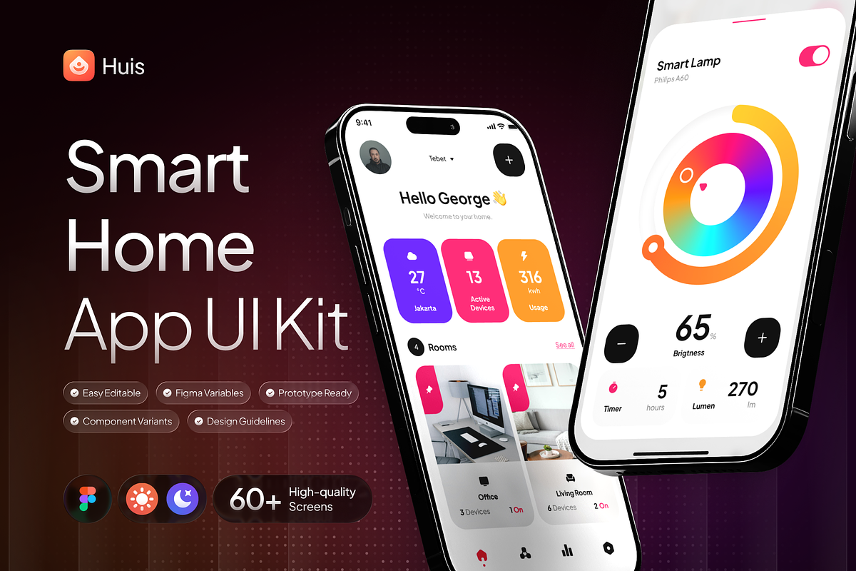Huis - Smart Home App UI Kit, an UI Kit Template by Rafiq | YDN (Photo 1 of 6)