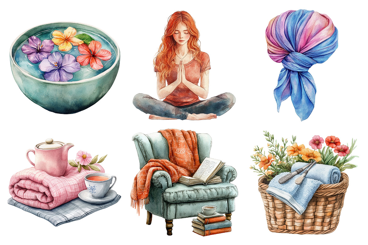 Spa Relax – Self Care & Wellness Cli, an Illustration by Daily.Designs (Photo 3 of 3)