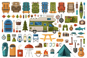 Camping and Hiking Design Elements