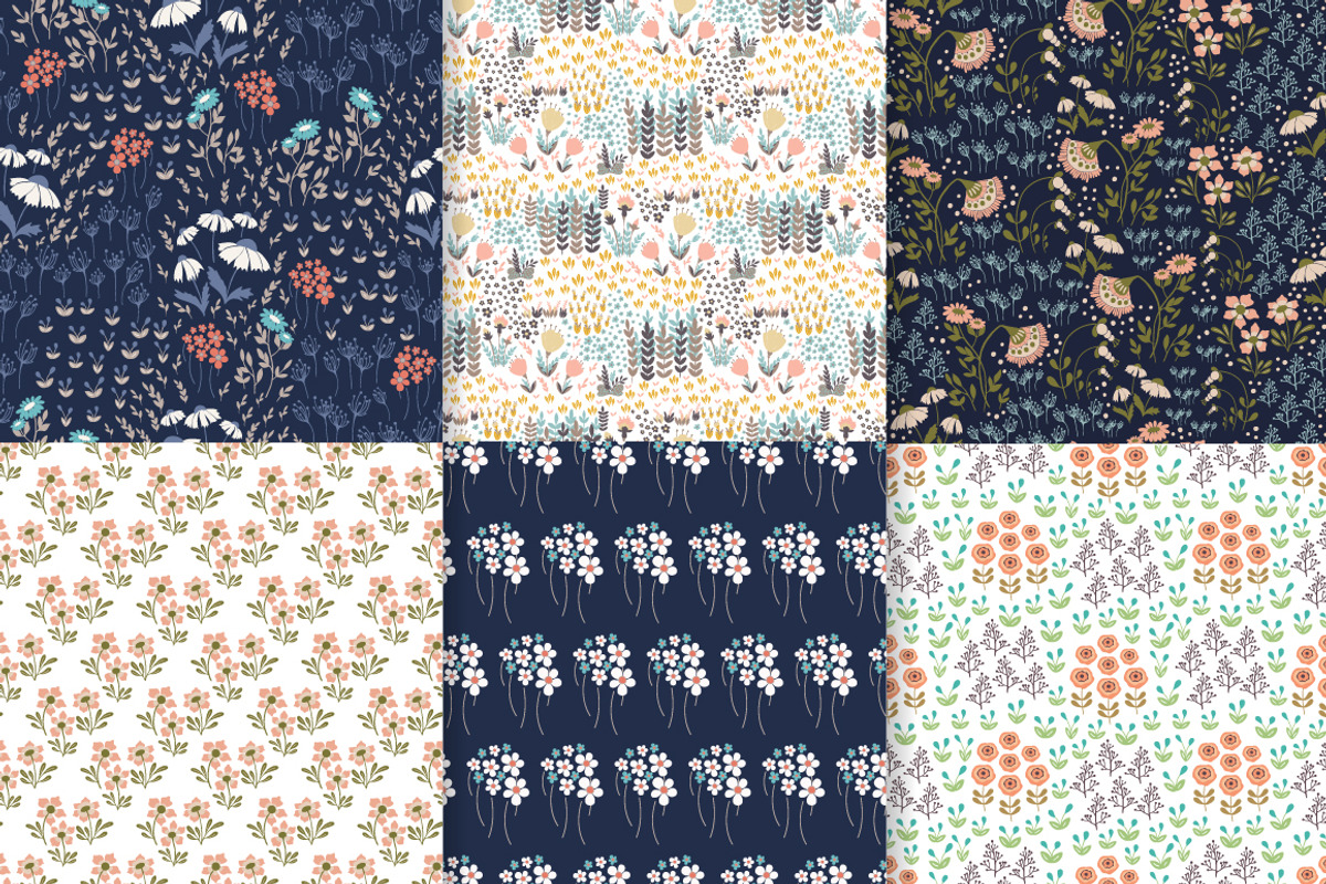 Meadow 100 floral seamless patterns, a Pattern Graphic by DariSmartArt (Photo 21 of 33)