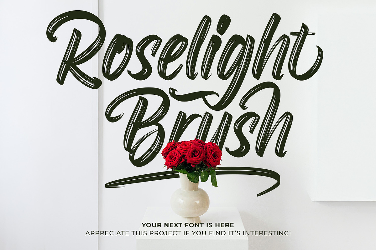 Roselight Brush, a Script Font by din-studio.com (Photo 16 of 16)