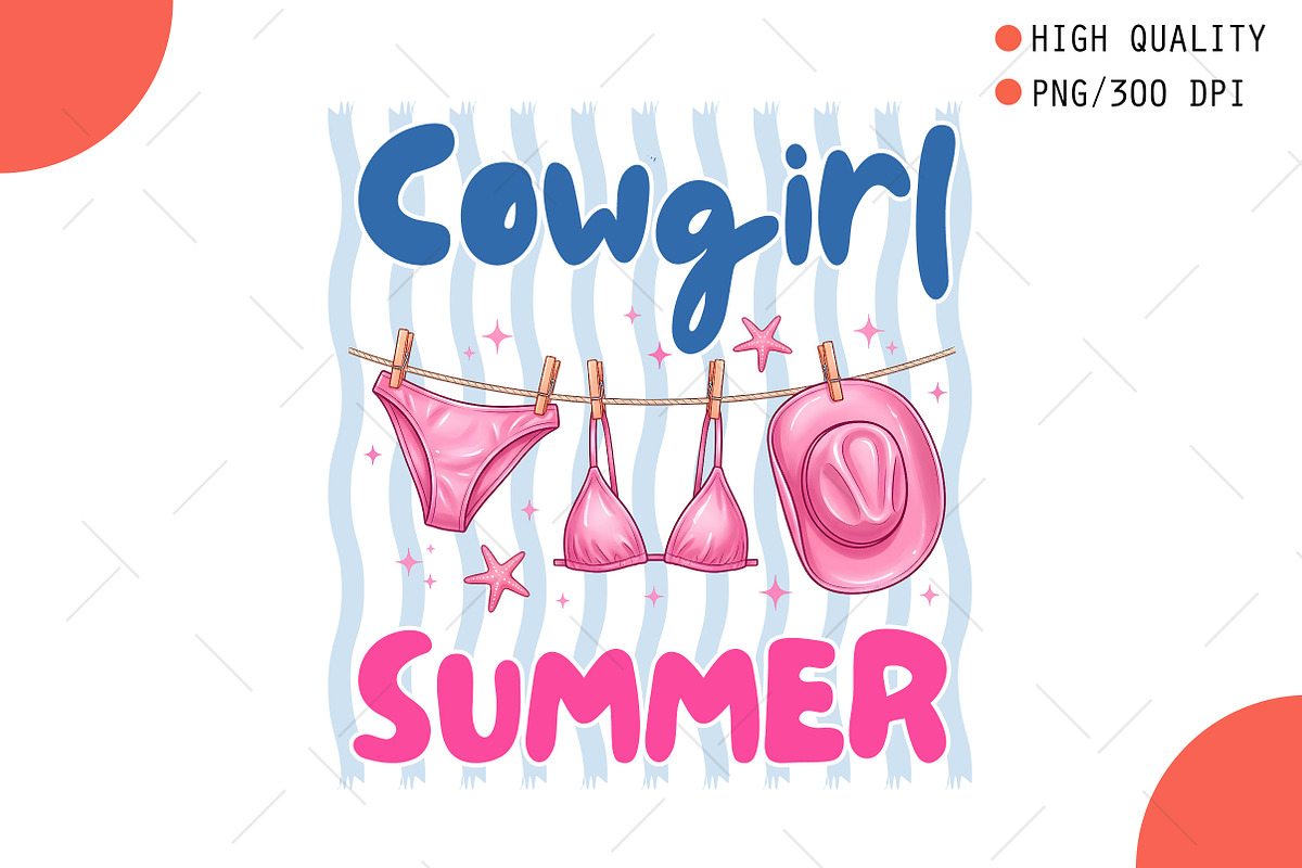 Cowgirl Summer Bikini PNG, a Seasonal Illustration by OK Design (Photo 1 of 5)