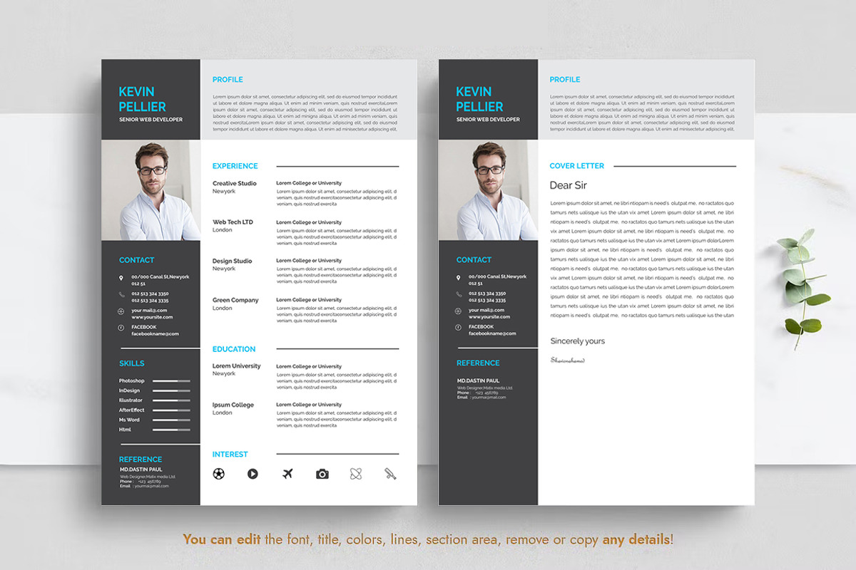 Professional Resume CV Template, a Resume Template by Blackcloud_Creations (Photo 2 of 8)