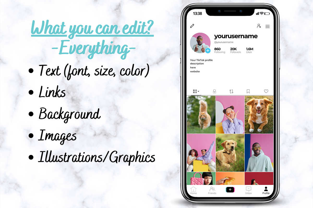 TikTok Mockup Canva Template, a Social Media Template by GraphiCarola (Photo 6 of 6)