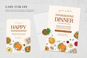 Thanksgiving Food Illustration Set