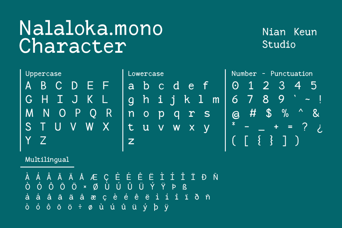 Nalaloka Mono, a Sans Serif Font by Nian Keun Studio (Photo 4 of 10)