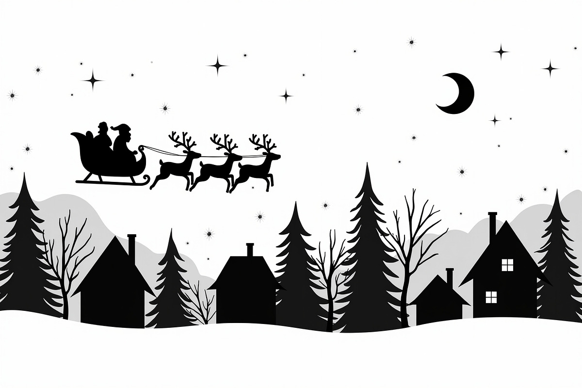 Christmas Night Silhouette Set, an Illustration by BIPLOB EXPERT (Photo 18 of 21)