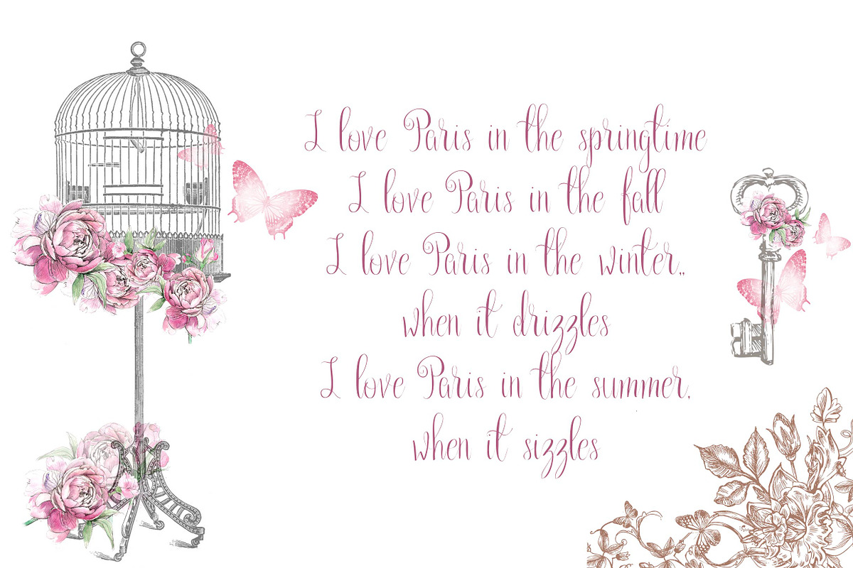 Paris in the Springtime font preview 6
