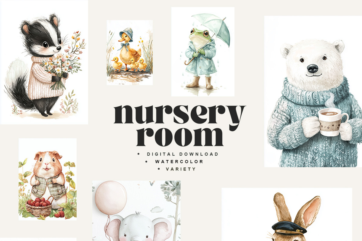 120 Animal Nursery Posters, an Animal Illustration by NassyArt (Photo 6 of 10)