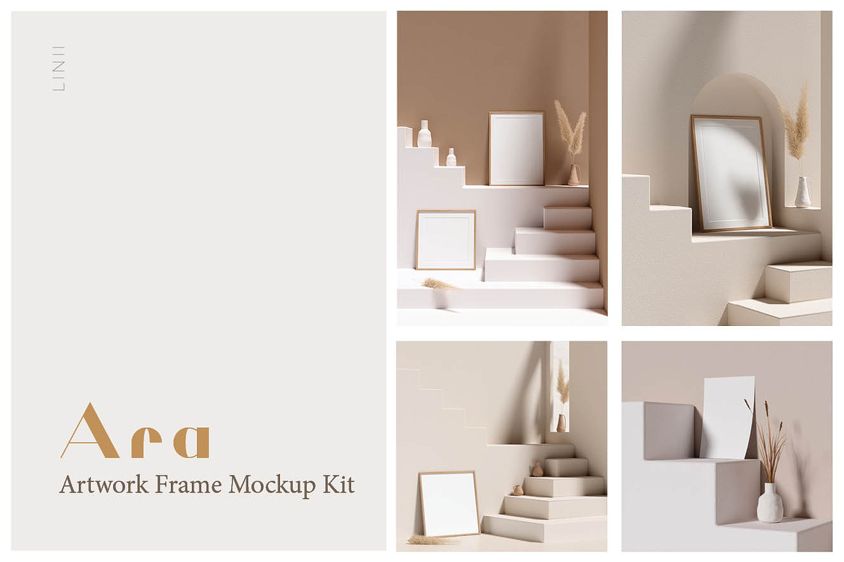 Ara Artwork Frame Mock-up Kit, a Print Template by LINII (Photo 1 of 9)